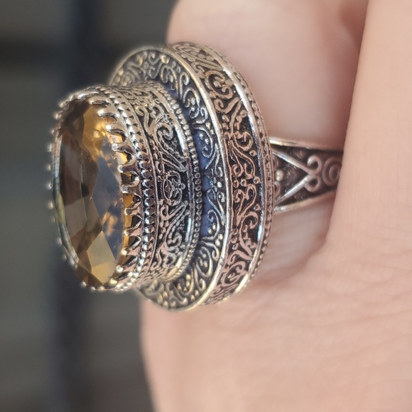 New Oversized Morganite 925 Silver Statement Ring. - Picture 4 of 16